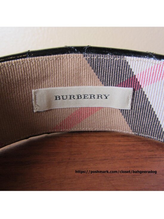 black quilted patent leather vintage Burberry head band (CL453) main image 6